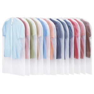 Housse de rangement pour vêtements en tissu PEVA translucide, imperméable et anti-humidité, épaisse, carrée, avec crochet, pour nettoyage à sec et protection anti-poussière - Product Image 1