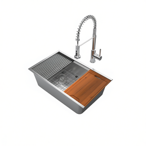 Lavello da Cucina a Doppia Vasca 30x19 Sottopiano in Acciaio Inox Calibro 16, Rapporto Vasca 60/40, Superficie Rettangolare Spazzolata - Product Image 1