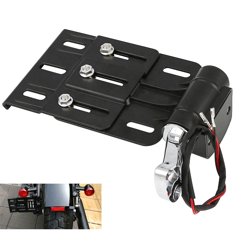 Soporte Matricula Harley Kit De Soporte De Matrícula Para Motocicleta, Montaje Lateral Negro Para Harley Softail Fat Boy Breakout Dyna Street Bob 2018-2023 - AliExprs Portamatriculas Para Harley