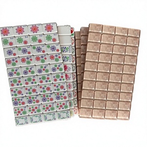 Mahjong Americano Azul Personalizado - Diseño Tallado 160 - Fichas con Brillo Perlado, Juego de Acrílico de Lujo de 4 Capas para Venta al por Mayor - Product Image 1