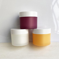 Bocaux en plastique transparent à double paroi de luxe 100g 150g, PP mat avec couvercles pour l'emballage de crèmes cosmétiques, contenants pour gommages corporels