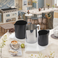 Tasse à latte et pichet à lait écologiques en acier inoxydable moderne de 350 ml avec logo personnalisé pour les outils à café
