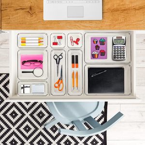 Organisateurs de <span class=keywords><strong>tiroir</strong></span> multi-tailles avec coussin en silicone <span class=keywords><strong>antidérapant</strong></span> Plateaux d'organisation de <span class=keywords><strong>tiroir</strong></span> de bureau pour gadgets de <span class=keywords><strong>cuisine</strong></span> ustensiles et bureau - Product Image 3