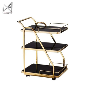 <strong>Gold</strong> <strong>Trolley</strong> Cart mini bar <strong>trolley</strong> with 3layer <strong>gold</strong> stainless frame for nail beauty salon cart CB-H104 - Product Image 1