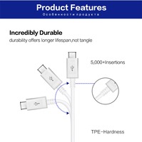 Kabel Pengisi Daya Micro USB 1.2M Asli untuk Samsung Pengisian Cepat Warna Putih Terbuat dari Tembaga Murni Kompatibel dengan Printer Komputer