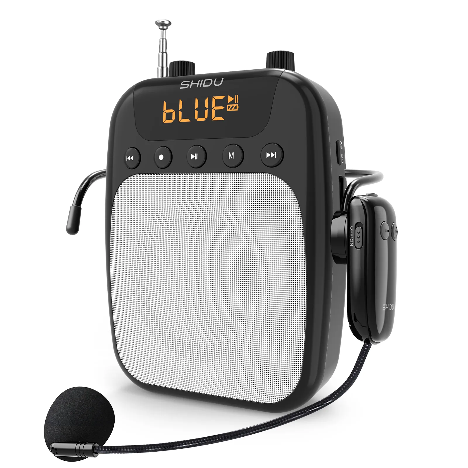 SHIDU S358ワイヤレスボイスアンプ充電式教師用MP3フォーマットオーディオをサポートツアーガイドコーチインストラクター