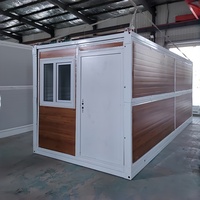 Maison conteneur pliable de 20 pieds préfabriquée modulaire maison conteneur pliable avec mur de panneau de surface finie en bois