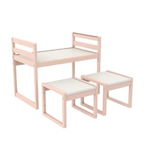 Pink Toddler Drawing Table and Chair Set Kids Activity Study <strong>Desk</strong> With Two Stools for Playroom Bedroom - Product Image 1