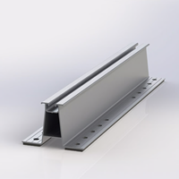 Rail solaire en aluminium anodisé miniature sur mesure OEM pour montage photovoltaïque sur toiture métallique à joint debout