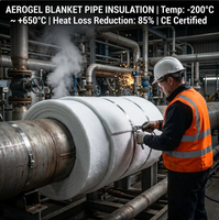 Couverture en aérogel de silice industrielle de 10 mm pour l'isolation des conduites de vapeur, protection CUI pour les conduites à haute température jusqu'à 650 °C