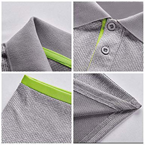Formula1 Industries Men's Grey Golf Shirt-100% Cotton Fleece Fabric Breathable & Quick Dry Short Sleeves - Product Image 4