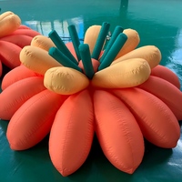 Décorations géantes en PVC gonflables à LED en forme de fleurs, 8-10 pieds, avec souffleur, couleur personnalisable, imperméables, promotionnelles, durables, pour mariage, fête, événement