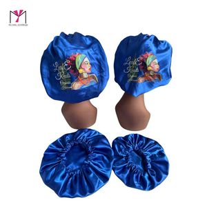 Leaf & Kachi Satin <b>Bonnet</b> Blue And Brown Character Print For Women 54-56cm Head Circumference Fashion Style - Product Image 4
