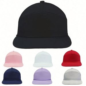 Wholesale Customizable 7-Panel Perforated Flat Brim Baseball Hat Unisex Sporty Street Mesh/Cotton Sports Snapback 5 Common Holes - Product Image 1