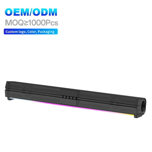 OEM 20W Home Theatre 2.0CH TV Sound Bar RGB Lighting 3D Surround Wireless Desktop Gaming Speaker Soundbar