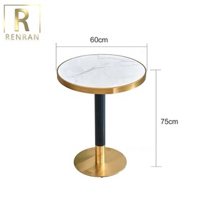 Mesas de <span class=keywords><strong>Bar</strong></span> Económicas con Base de Acero Inoxidable y Cubierta de Cerámica Blanca, Mesa de Comedor para Cafetería y Restaurante - Product Image 6