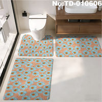 Set Keset Kamar Mandi Anti Air Anti Selip 3-in-1 Bentuk U untuk Toilet, Meja Rias, dan Kamar Mandi, Segarkan Kamar Anda dengan Satu Set Ini