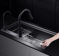Évier de cuisine de luxe moderne multifonctionnel à réduction de bruit, grande taille, haute technologie, vente chaude