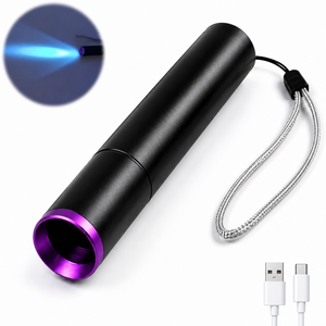 Linterna UV de Bolsillo de 3W con Filtro ZWB2 de 365nm, Recargable por USB-C, Resistente al Agua, Detección de Tinta Invisible, <span class=keywords><strong>Luz</strong></span> <span class=keywords><strong>Negra</strong></span> - Product Image 1