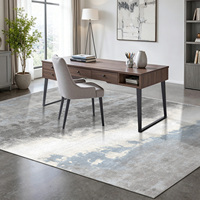 Tapis Moderne de Luxe Abstrait en Fausse Cachemire, Fabriqué à la Machine, Lavable, Antidérapant avec Support TPR, Impression Personnalisée, Tapis d'Intérieur Adapté aux Animaux Domestiques