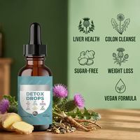 Formule Naturelle à Base de Plantes OEM 60ml Gouttes Liquides Nettoyantes et Détoxifiantes pour le Colon, Soutien à la Santé du Foie et à la Digestion pour Adultes, Gestion de l'Énergie
