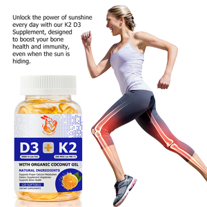 Complément alimentaire de soutien immunitaire du fabricant, Vitamine D3 K2 en gélules molles, Matière première végétalienne, Gélules molles pour la santé dentaire - Product Image 2
