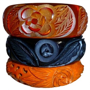 Nouveaux bracelets vintage tendance en résine acrylique épaisse, motif léopard, bijoux de fête populaires, perles, fleurs, cadeau - Product Image 6
