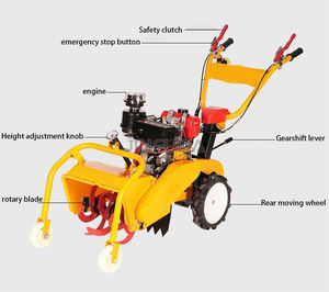 Tracteur de jardin manuel autopropulsé 170F177F Tondeuse <span class=keywords><strong>à</strong></span> gazon <span class=keywords><strong>à</strong></span> essence Désherbeur et rotoculteur - Product Image 2