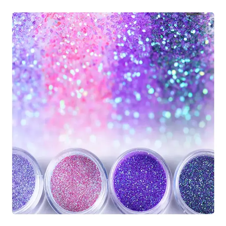 Kozmetik mika renk sedefli glitter toz pigment dekorasyon için glitter oje