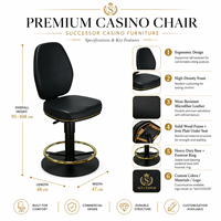 Fauteuil de casino VIP SUCCESSOR avec revêtement en cuir de luxe, hauteur réglable et rotation à 360 degrés, fabricant