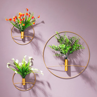 Porte-fleur en fer géométrique moderne, vase suspendu mural de style nordique pour décoration murale intérieure, pot de fleurs