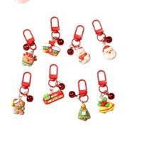 Porte-clés en résine Sododo Père Noël, pendentif mignon Bonhomme en pain d'épices, Elfe, Bonhomme de neige, ornements pour sacs d'école avec finition peinture effet cuisson, pour cadeau de Noël