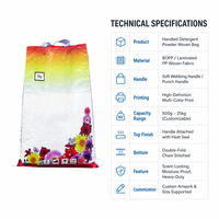 Custom Printed Heavy Duty BOPP Woven Laundry Detergent Powder Packaging Bag Moisture Proof Laminated Sack with Plastic Handle