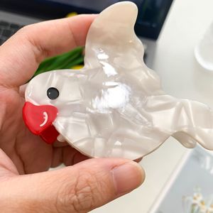 Pinces <span class=keywords><strong>à</strong></span> cheveux en acétate Qianjin Animal Peace Dove, petites et moyennes, en forme d'oiseau, pinces requin esthétiques pour femmes et filles, vente en gros - Product Image 6