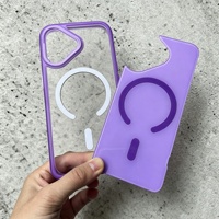 Coque de téléphone magnétique 2-en-1 en TPU et PC avec plaque transparente remplaçable pour iPhone 17 16 15 Pro Max – Dos modulaire interchangeable et personnalisable