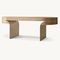 Bureau RH Elodi, table d'ordinateur moderne, design unique avec pieds courbes, surface en bois massif écologique, style minimaliste pour la maison et le bureau