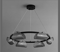 Lustre en verre en forme de cercle au design simple en métal moderne, vente chaude 2024.