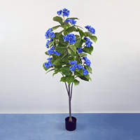 Arbre d'hortensia artificiel haut de gamme en plastique, toucher réel, 150 cm, détachable, pour décoration intérieure de mariages et de lieux de Noël