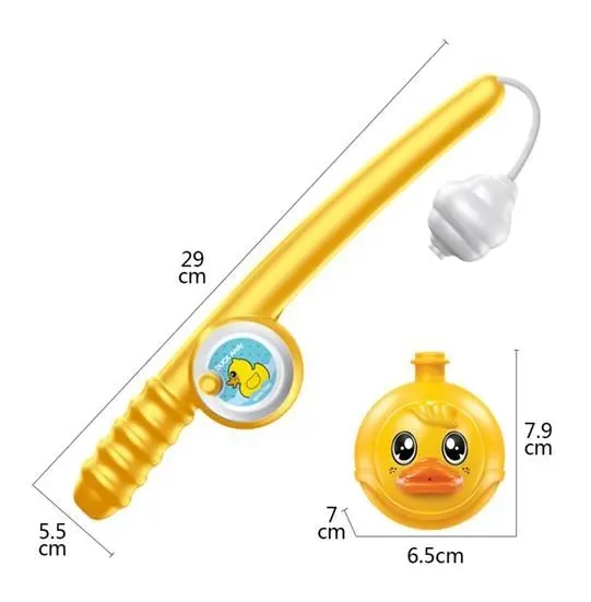 Ducklings bathroom can spray water playing magnetic fishing rod set children's educational toys
