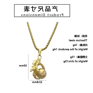 Yunnique – collier avec pendentif griffe de Dragon, en acier inoxydable doré, breloque du zodiaque animal, bijoux cadeau pour hommes - Product Image 2