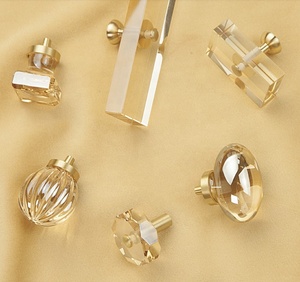 Hot Koop Transparante Champagne Meubels Kast Messing Kristal Handvat Pull Knop - Product Image 4