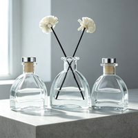 Bouteille diffuseur de parfum vide en verre transparent avec bouchon imitation bois, 50ml, 100ml, 150ml, 250ml, pour diffuseur de parfum d'ambiance