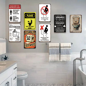 Pas de quantité minimale de commande 20*30cm Slogan étain signes Vintage rétro salle de bain toilette plaques métalliques <span class=keywords><strong>pour</strong></span> toilettes affiche <span class=keywords><strong>porte</strong></span> décoration murale - Product Image 5