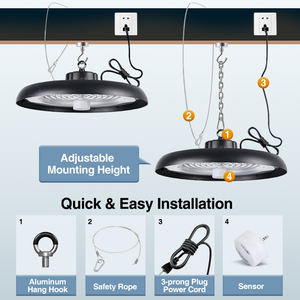 Indoor Warehouse Lighting150w 200w Large Chandelier Garage Motion Sensor Lamp ufo Smd2835 High Bay <b>Led</b> Lamp for Factory <b>Workshop</b> - Product Image 4