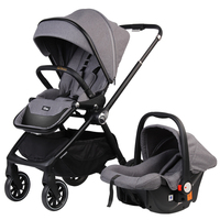 Meilleure qualité 3-en-1 pliable bébé poussette landau siège de voiture lin alliage tissu EVA roues pour les voyageurs âgés de 3 ans modèle C3-Buy
