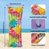 Chaise longue gonflable pour une personne, écologique, en PVC imprimé, pliable et portable, radeau flottant pour adultes