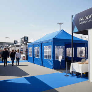 Carpa para Ferias Comerciales Db Heavy Duty de 10'x20' Azul para Exteriores con 6 Paredes Laterales Removibles, Tela Oxford Impermeable y Marco de Aluminio para Eventos - Product Image 2