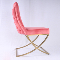 Chaises Chesterfield modernes pour chambre d'hôtel, restaurant, chaise de salle à manger en velours bleu marine capitonnée avec pieds en métal doré, Sillas De Comedor