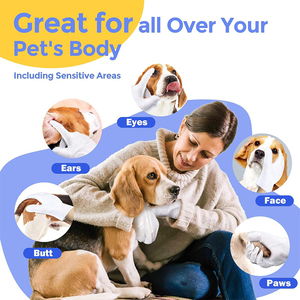 Logotipo personalizado No-Rinse Hipoalergênico Desodorizante <span class=keywords><strong>Pet</strong></span> Cleaning Bathing <span class=keywords><strong>Wipes</strong></span> Luvas para Cães e Gatos - Product Image 5