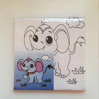 Peinture sur toile vierge Offre Spéciale pour enfants bricolage peinture par numéro enfants étudiants 8 pouces par 8 pouces avec cadre kit de peinture pop art